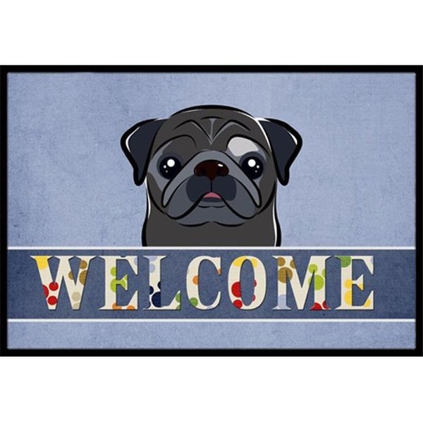 Carolines Treasures Carolines Treasures BB1449JMAT Black Pug Welcome Indoor & Outdoor Mat; 24 x 36 in. BB1449JMAT